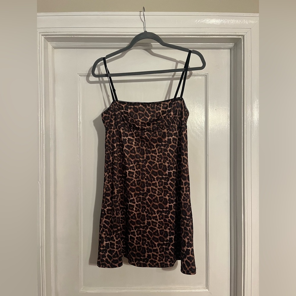 SHEIN leopard print spaghetti strap dress